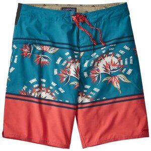 Patagonia Men's Stretch Planing Boardshorts 20" in Solar Paradise Stripe Blue